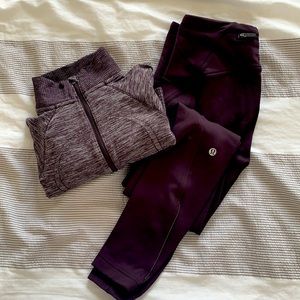 Lululemon fleece lined leggings and quarter zip